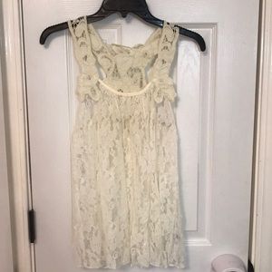 Cream lace tank top